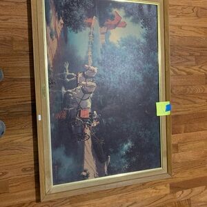 Framed Vintage Horse Carriage Painting